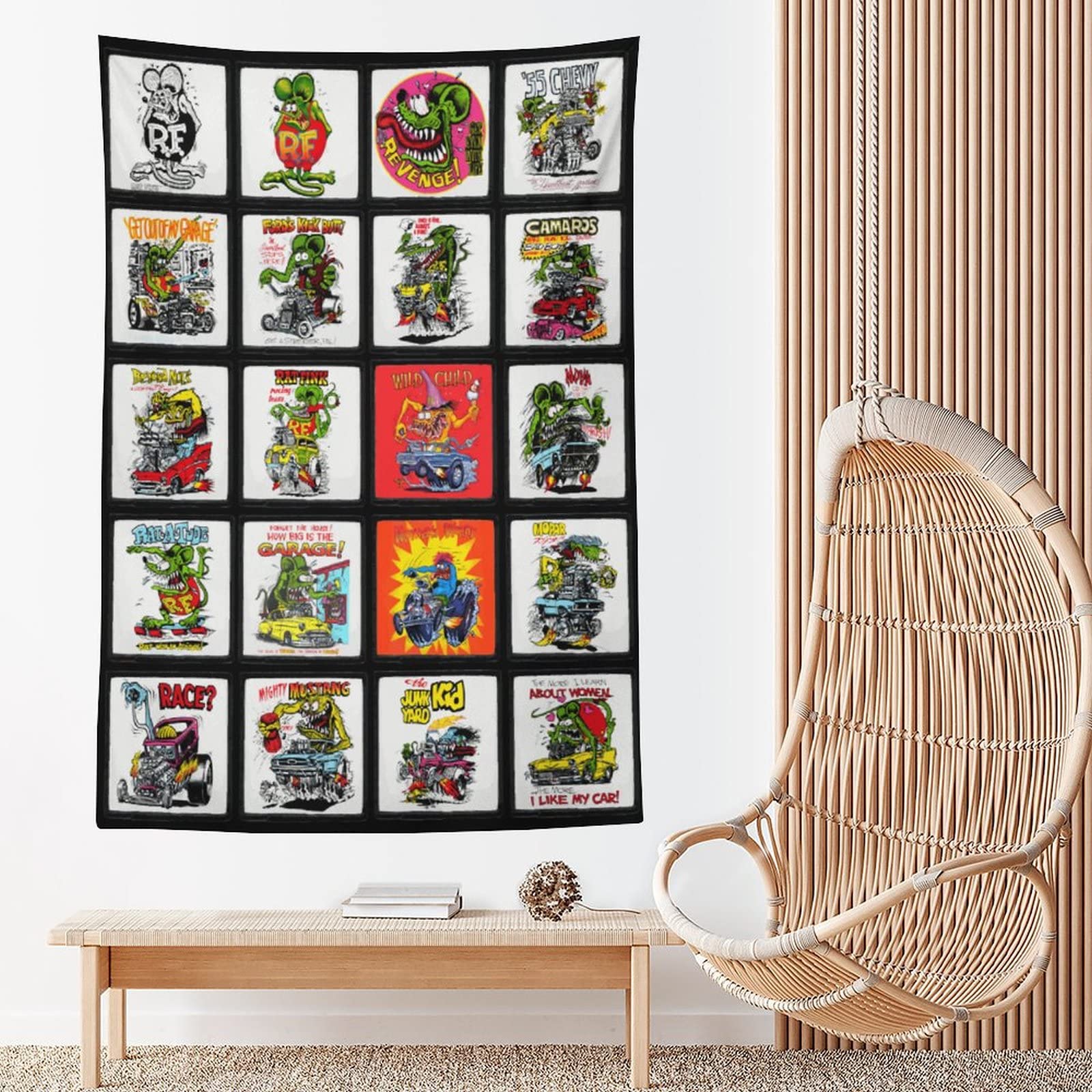 Amazon.co.jp: ラットフィンク タペストリー おしゃれ ヴィンテージ風